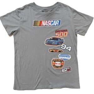 NASCAR‎ Daytona 500 Shirt Mens XL Gray Racing Graphic Speedway Cars Embroidered